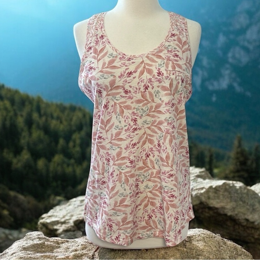 NWT KUHL BELLINI ACACIA FLORAL PINK CREAM TANK TOP SIZE SMALL